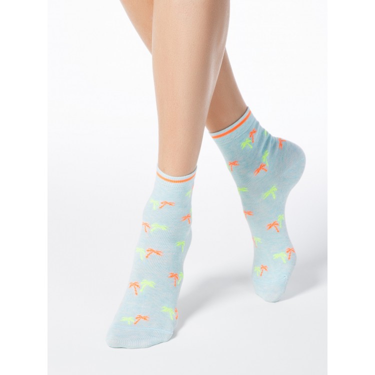 Носки женские из хлопка 15С-15СП 089 Classic-light turquoise, Conte
