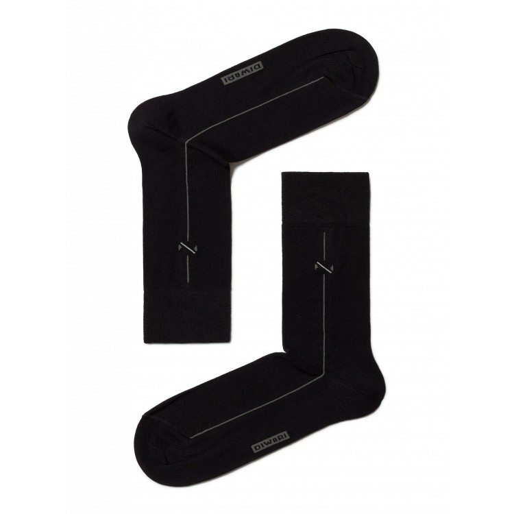 Классические мужские носки из хлопка 5С-08СП 005 "DiWaRi" Classic-black, Conte