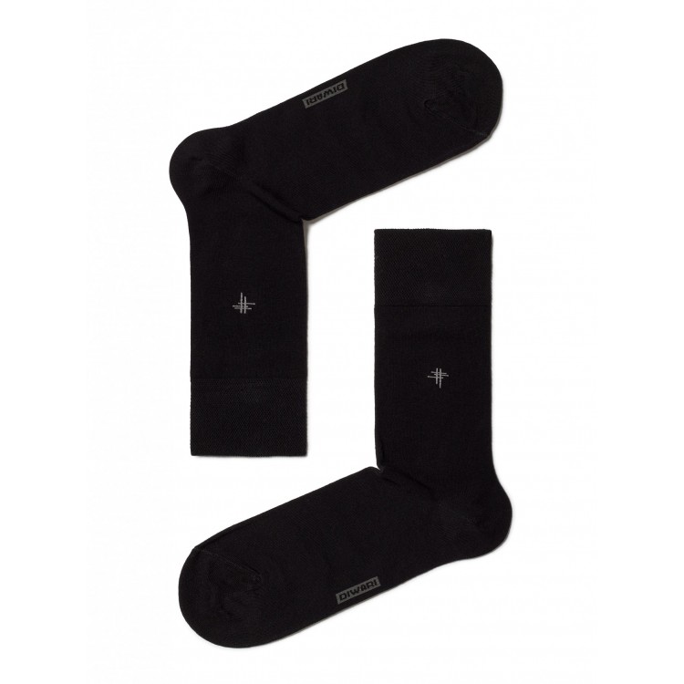 Классические мужские носки из хлопка 5С-08СП 007 "DiWaRi" Classic-black, Conte