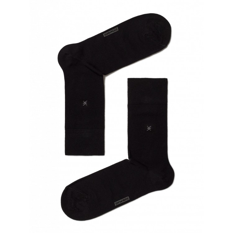 Классические мужские носки из хлопка 5С-08СП 006 "DiWaRi" Classic-black, Conte