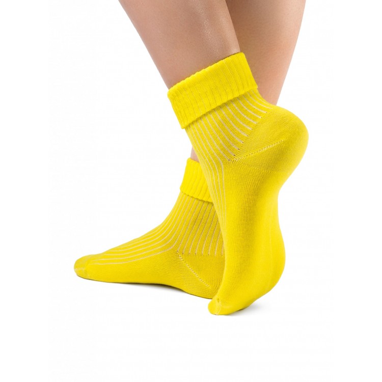 Женские носки из хлопка 7С-35СП Classic-yellow, Conte