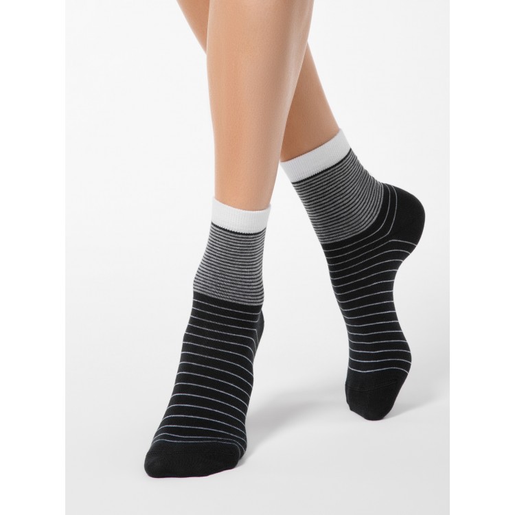 Носки женские из хлопка 7С-22СП 058 Classic-black, Conte