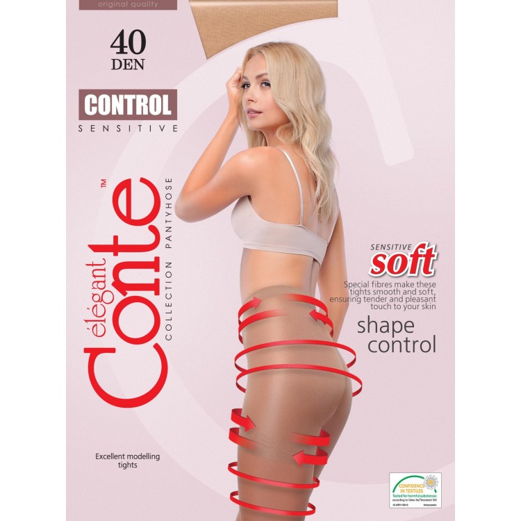 Колготки женские с утягивающими шортиками Control 40-bronz, Conte