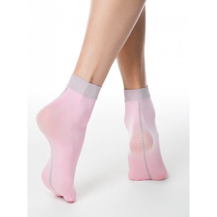 Эластичные женские носки с люрексом FANTASY 16С-125СП-light pink, Conte