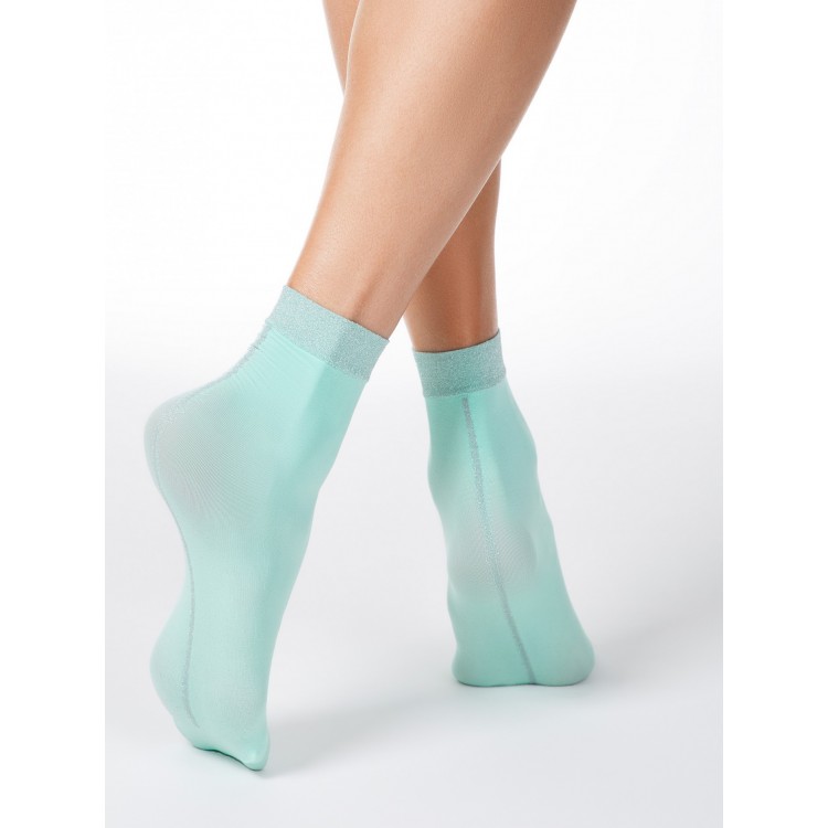 Эластичные женские носки с люрексом FANTASY 16С-125СП-turquoise, Conte