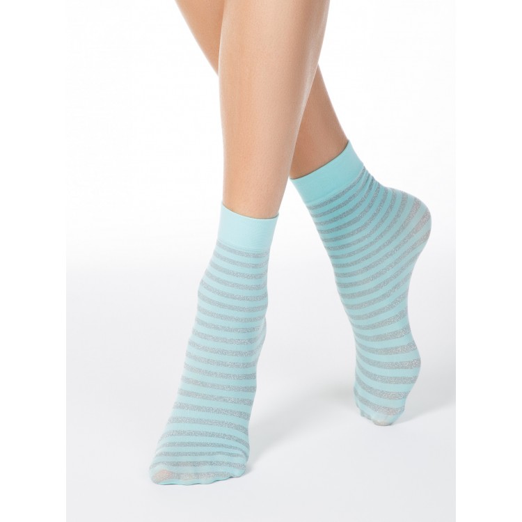 Носки женские с люрексом FANTASY 16С-126СП-turquoise, Conte