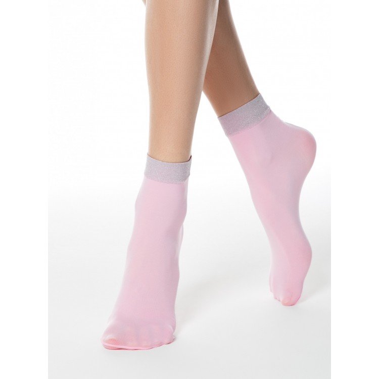 Эластичные женские носки с люрексом FANTASY 16С-125СП-light pink, Conte