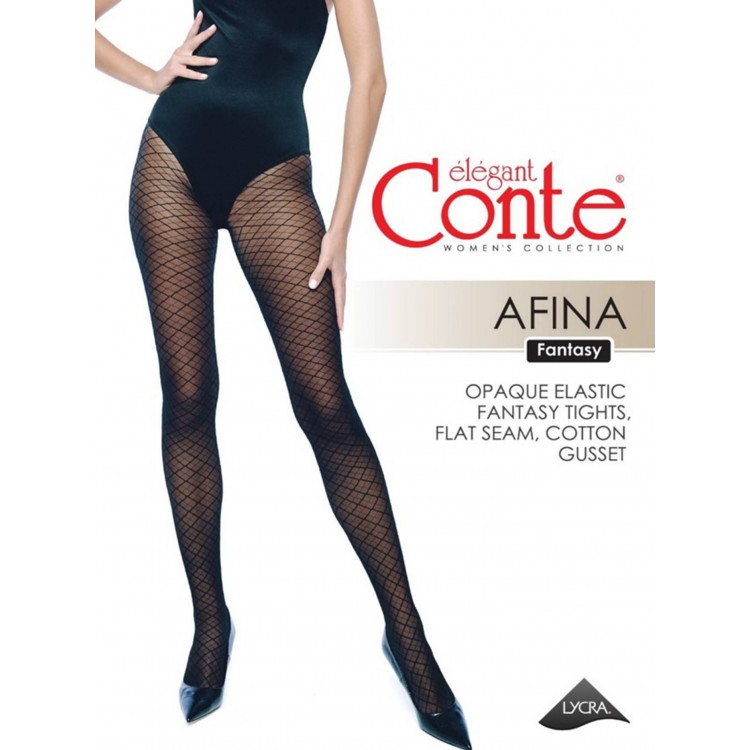 Колготки женские фантазийные Fantasy Afina 30 grafit, Conte