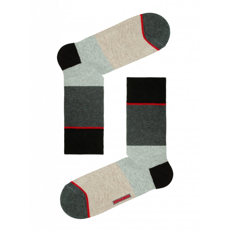Носки мужские из хлопка "DiWaRi" Happy 15С-23СП 033-dark grey/bordo, Conte