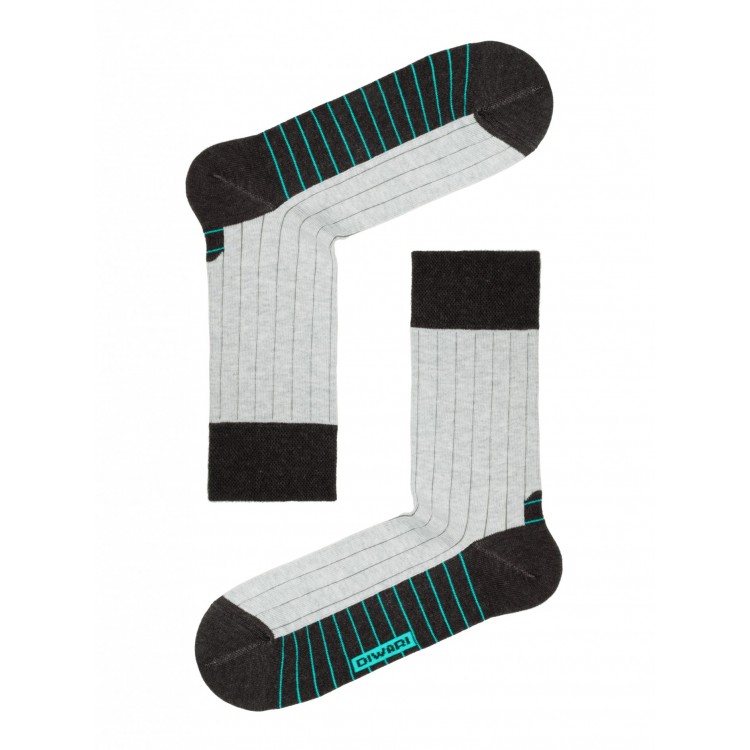 Носки мужские из хлопка "DiWaRi" Happy 15С-23СП 048-black grey, Conte