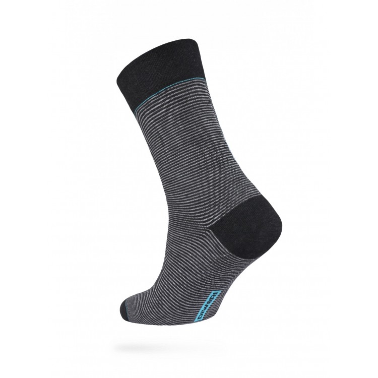 Носки мужские из хлопка "DiWaRi" Happy 15С-23СП 045-black grey, Conte