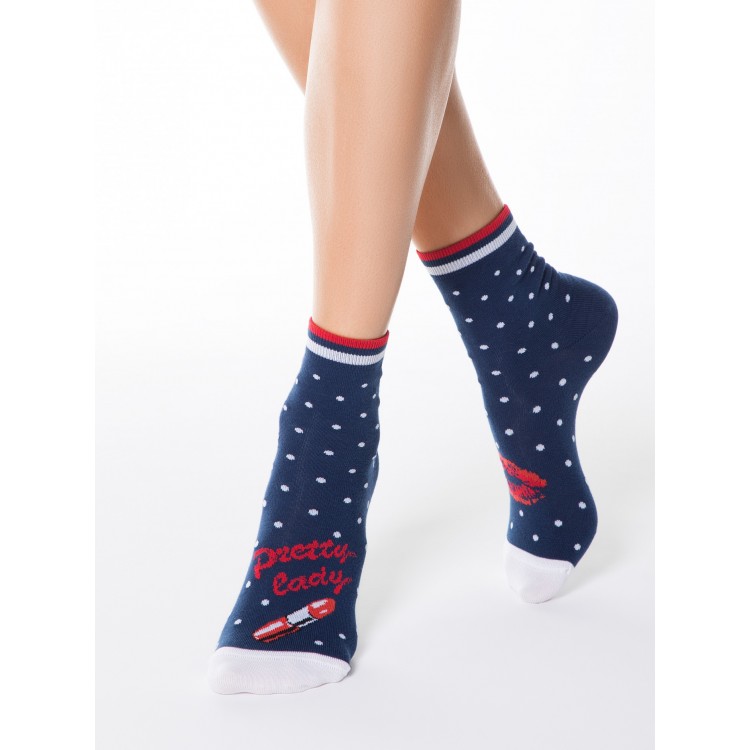 Носки женские 17С-21СП 097 Happy-dark blue, Conte