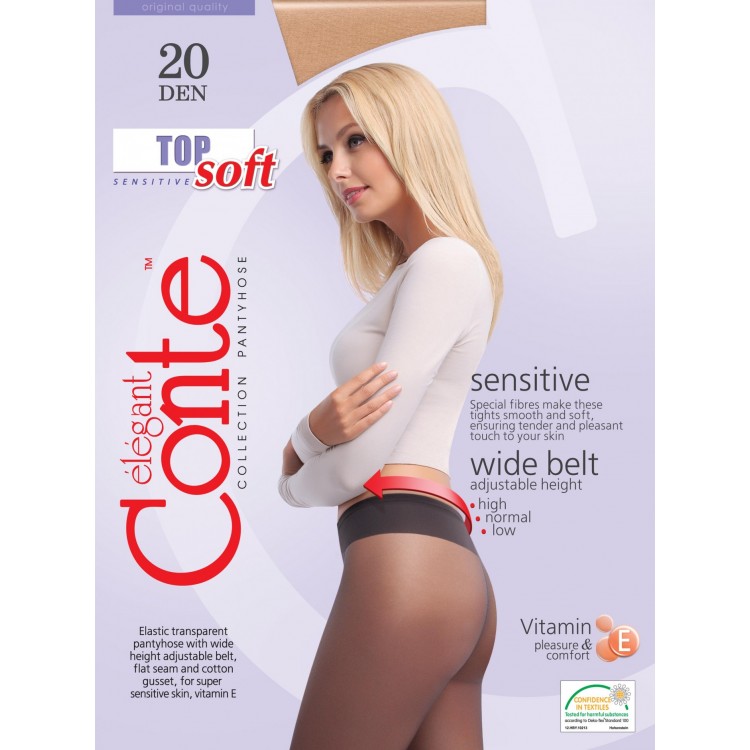 Колготки женские с заниженной талией Top soft 20-bronz, Conte