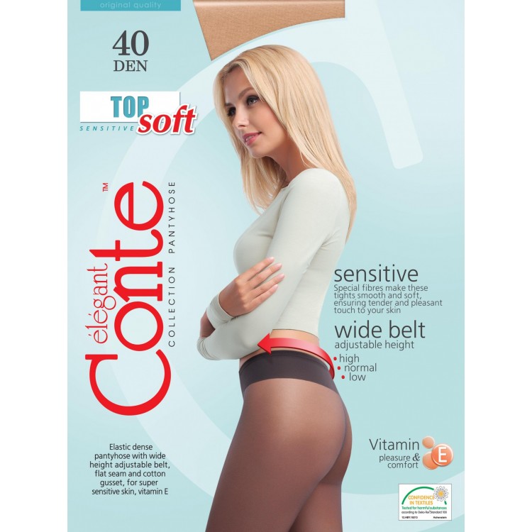 Колготки женские с заниженной талией Top soft 40-nero, Conte