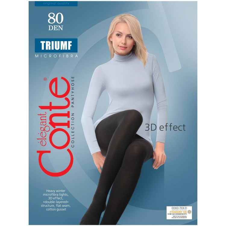 Колготки женские теплые 80 den Triumf 80 - nero, Conte