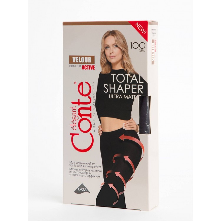Колготки утягивающие микрофибра Velour Active 100 anthracite, Conte Колготки утягивающие микрофибра Velour Active 100 anthracite, Conte