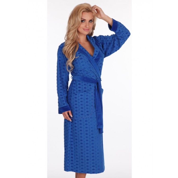 Женский синий халат 944 BABELKI blue, DELAFENSE