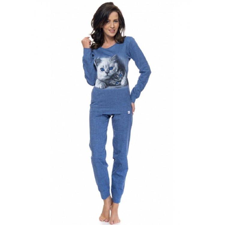 Синяя женская пижама с брюками PM.9094-blue, DOBRA NOCHKA