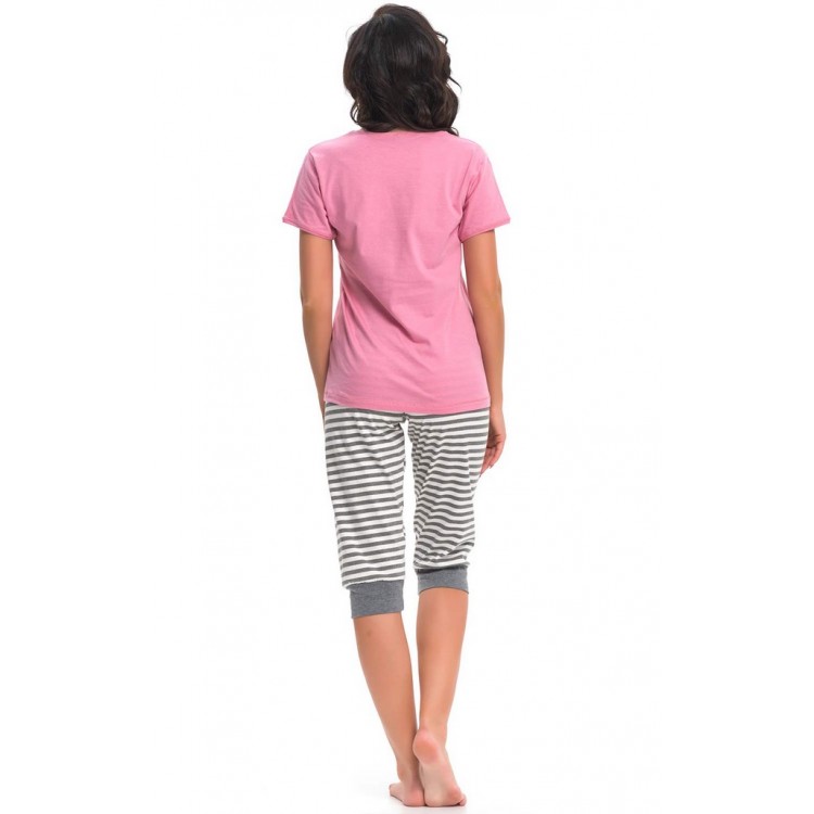 Пижама женская с бриджами 9218 pink/grey DOBRANOCKA