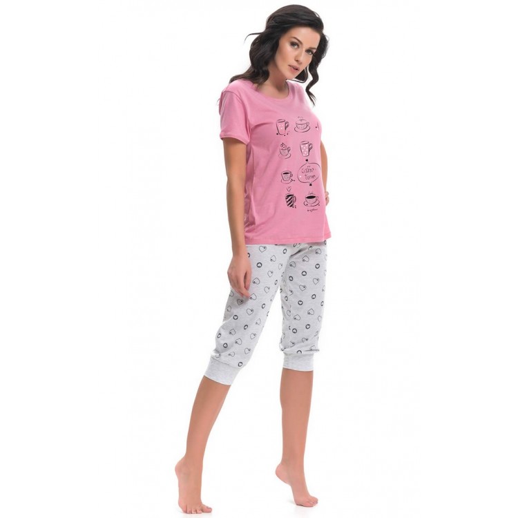 Пижама женская с бриджами 9222 pink/gray DOBRANOCKA