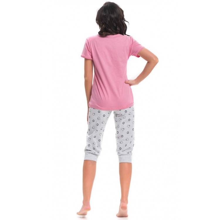 Пижама женская с бриджами 9222 pink/gray DOBRANOCKA