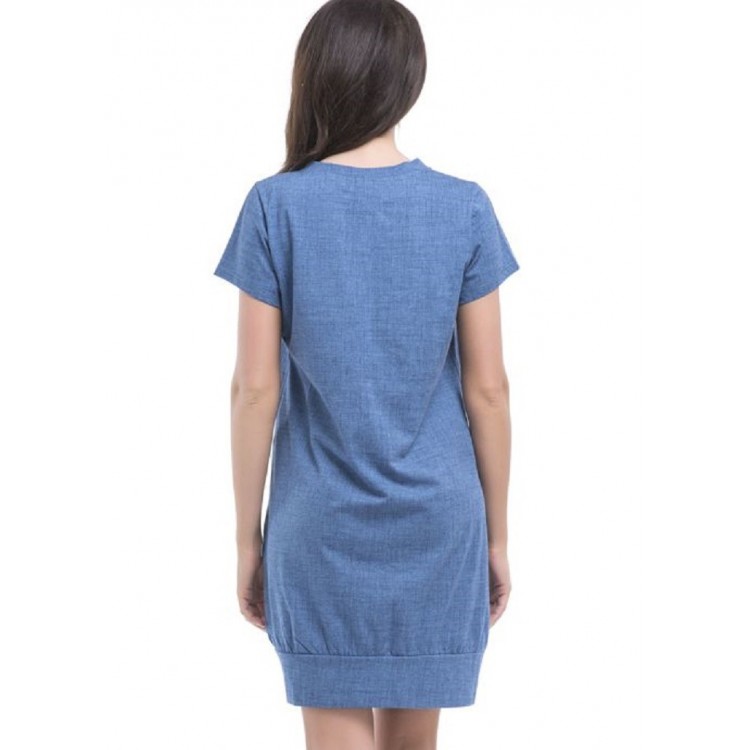 Женская хлопковая сорочка TM.8061-jeans, DOBRA NOCHKA Женская хлопковая сорочка TM.8061-jeans, DOBRA NOCHKA