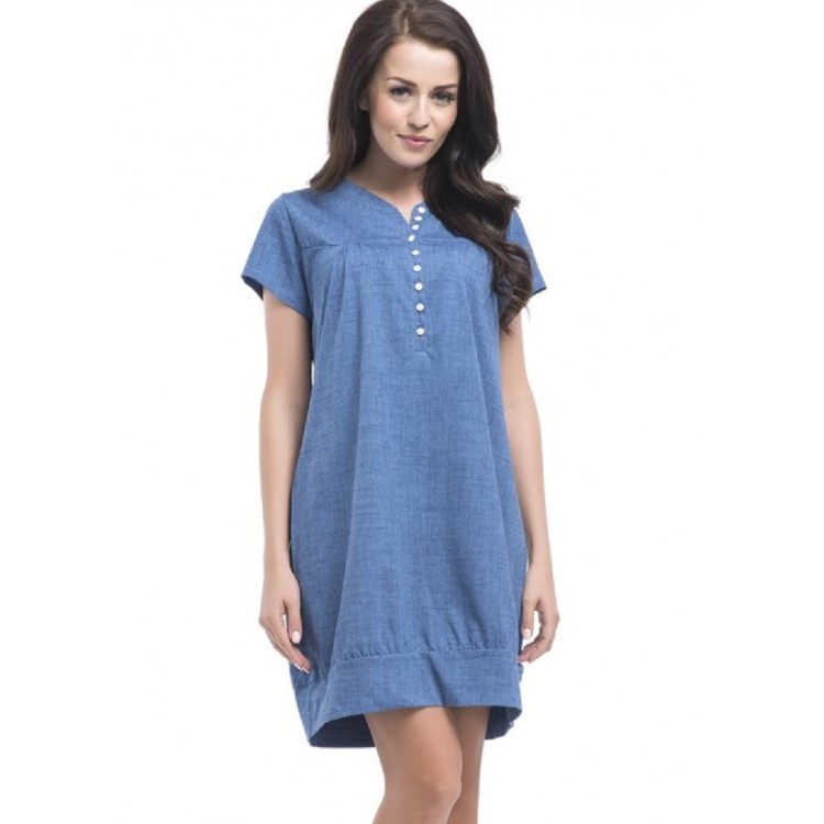 Женская хлопковая сорочка TM.8061-jeans, DOBRA NOCHKA