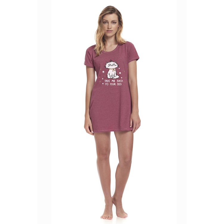 Короткая женская сорочка 9339vi bordo, Doctor Nap