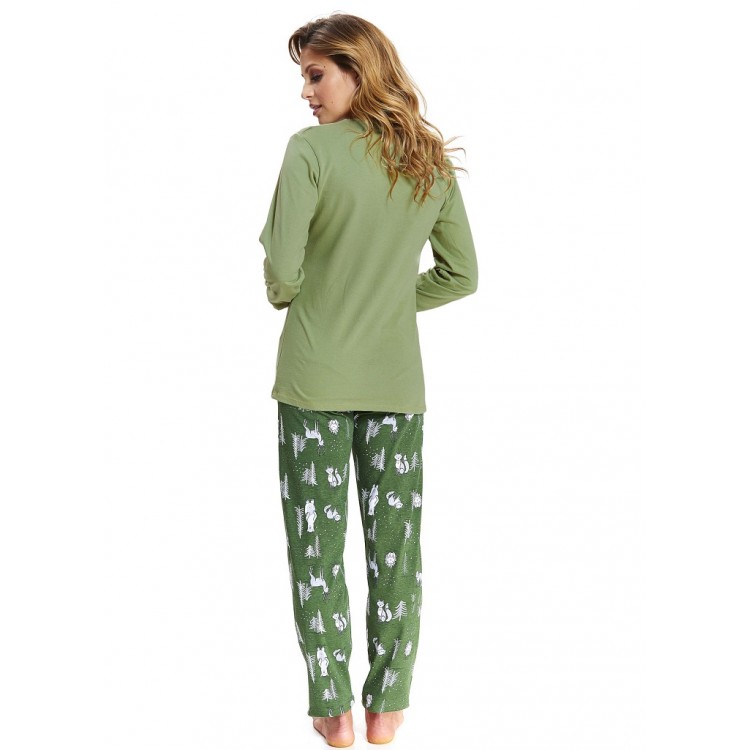 Женская хлопковая пижама с брюками 9506-green, Doctor Nap