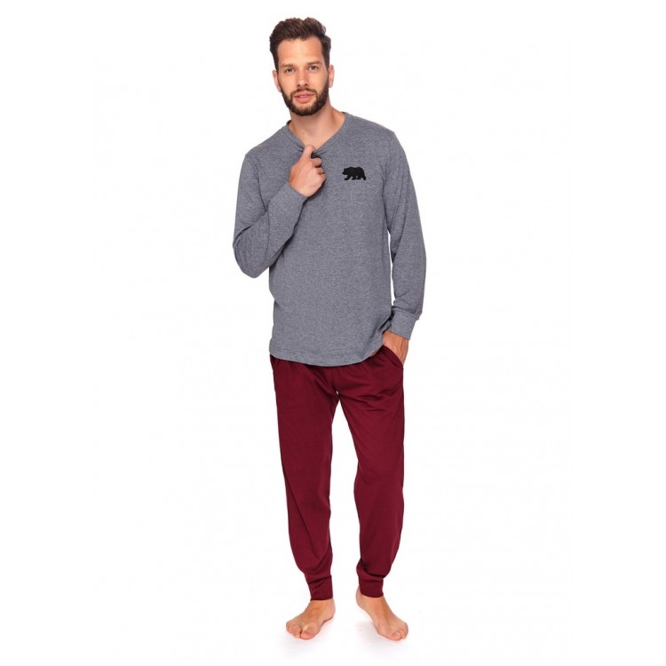 Пижама мужская с брюками 9509 PMB grey/bordo, Dobra Nochka