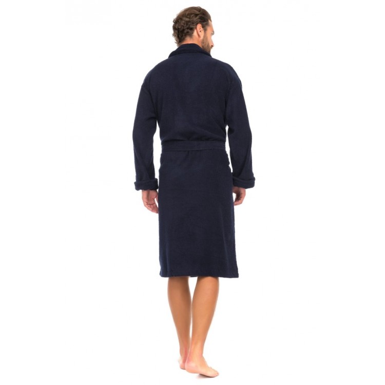 Мужской махровый халат 363 Deep Blue, Еватекс