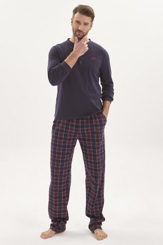 Пижама мужская с брюками E 92 Soul синий/красный, EvaTeks