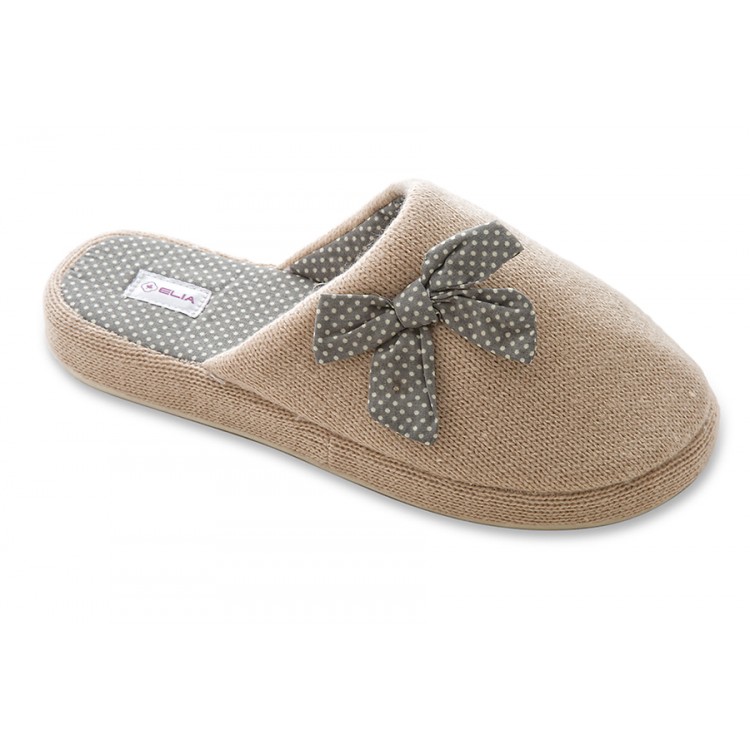 Женские домашние тапочки 56317-beige "Вязаные", Elia