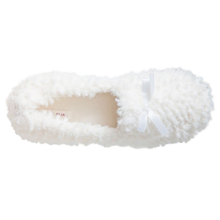 Женские домашние тапочки из искусственного меха 57124-white "Мокасины", Elia