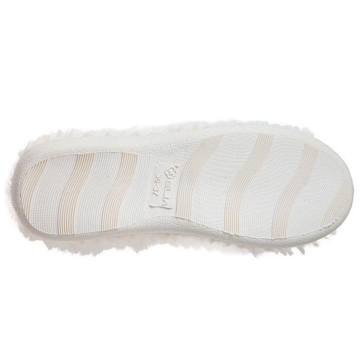Женские домашние тапочки из искусственного меха 57124-white "Мокасины", Elia