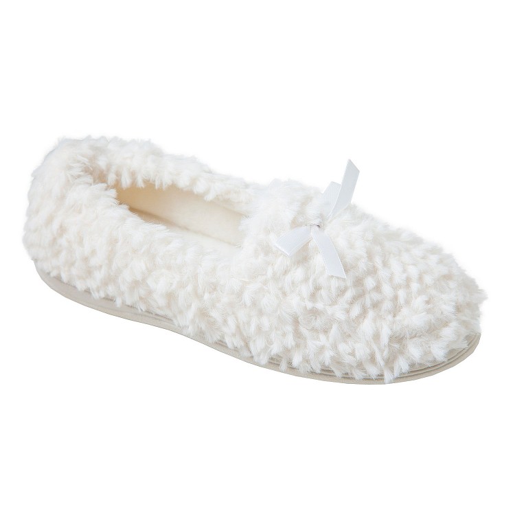 Женские домашние тапочки из искусственного меха 57124-white "Мокасины", Elia