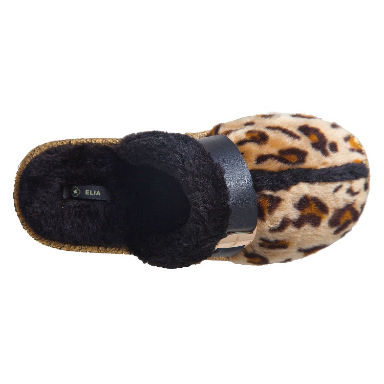 Женские домашние тапочки "Закрытые"(темный леопард), Elia