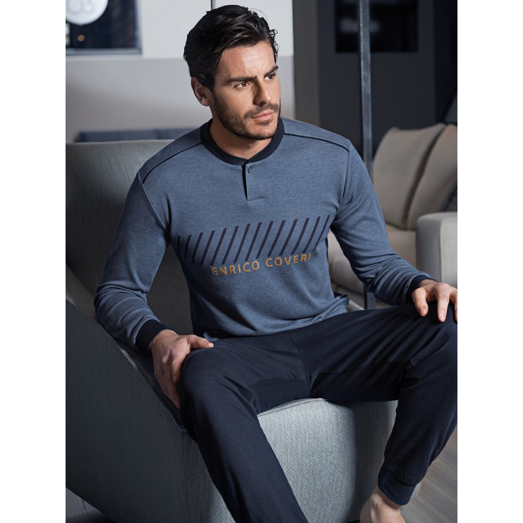 Пижама мужская хлопковая EP 6071 Jeans Melange