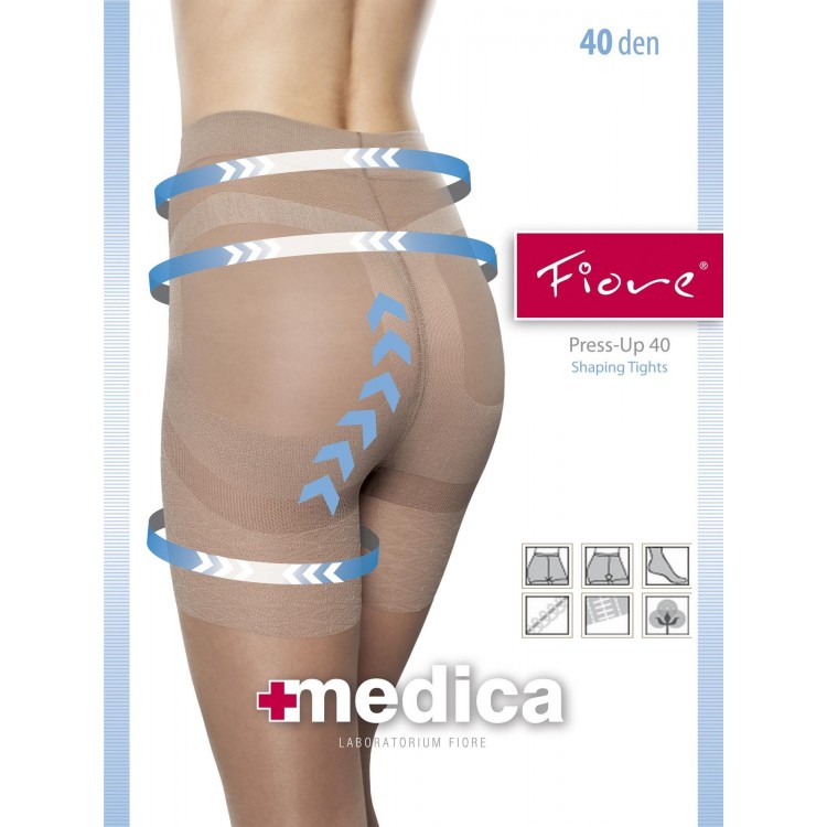 Женские колготки пуш-ап 40 den 5102/M PRESS UP коричневый, FIORE