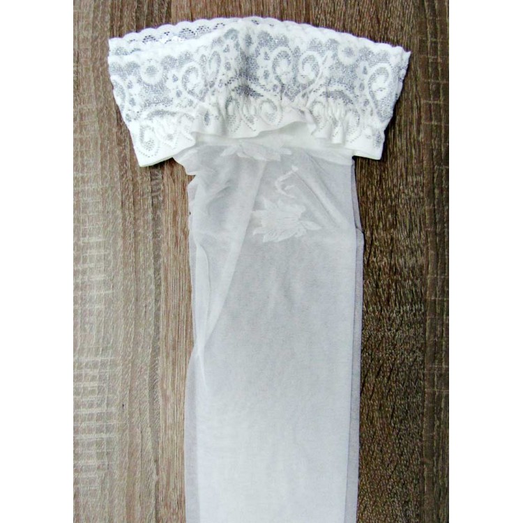 Белые фантазийные чулки 20 den 4037/G FIORELLA-white, Fiore
