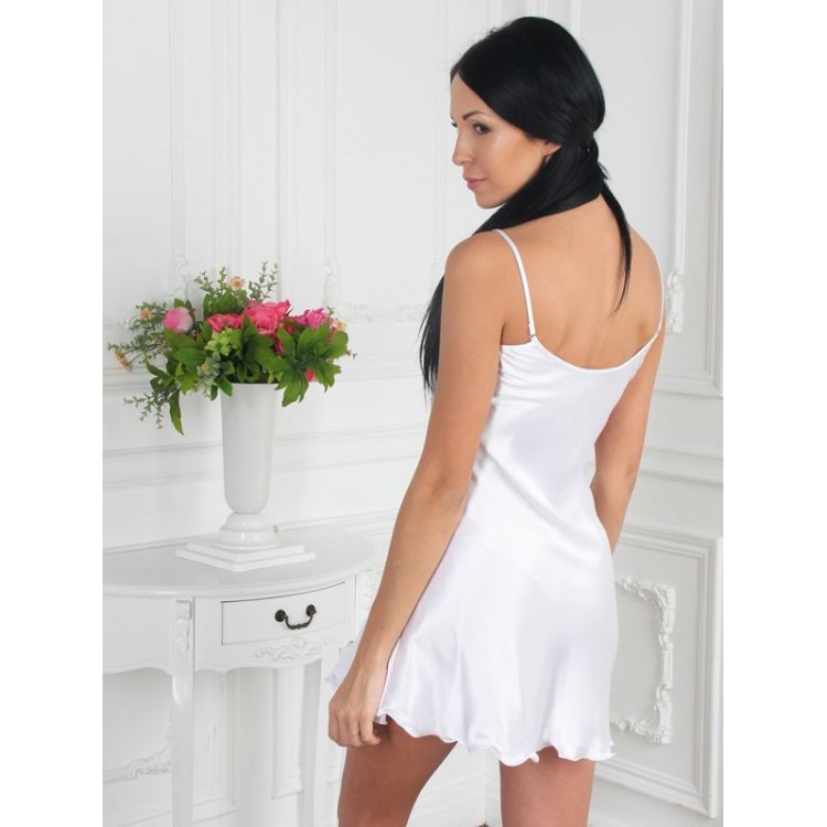 Короткая атласная сорочка 2502-white, Felisse