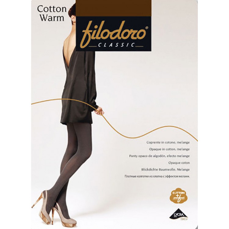 Плотные колготки из хлопка с эффектом меланж Cotton Warm, Filodoro Classic