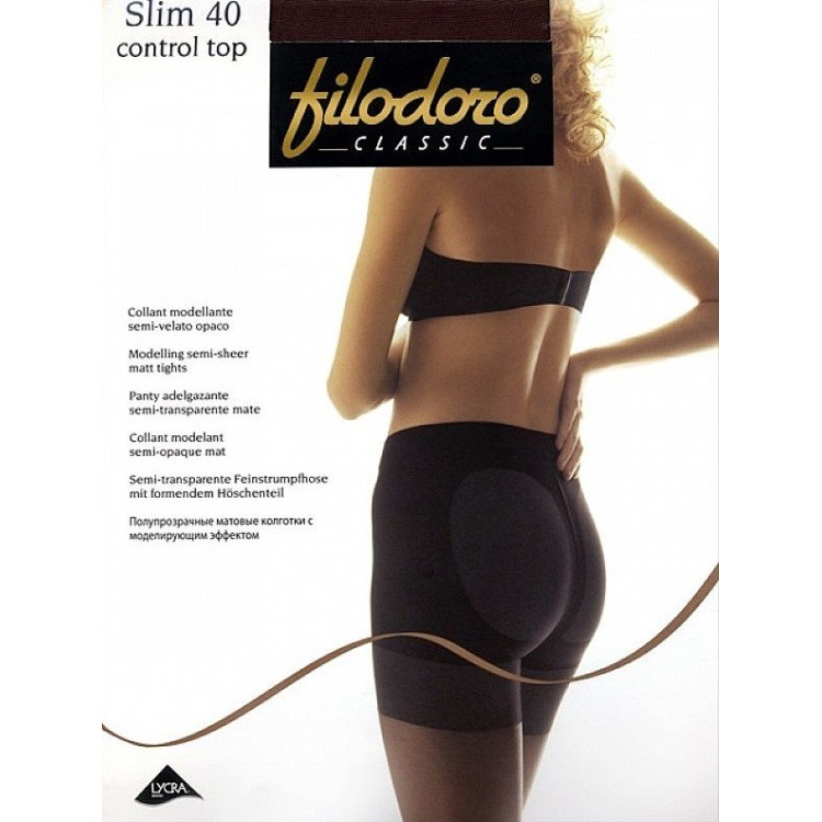 Колготки женские моделирующие Slim 40 Control Top - nero, Filodoro Classic