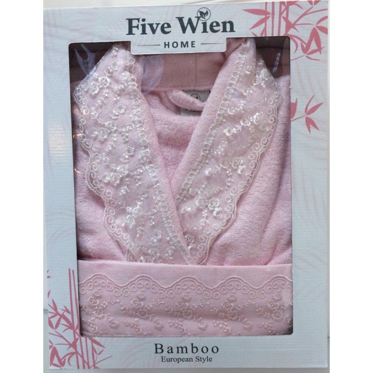 Женский подарочный набор - махровый халат + полотенце 2 шт 248 ANGELINA pink, Five Wien