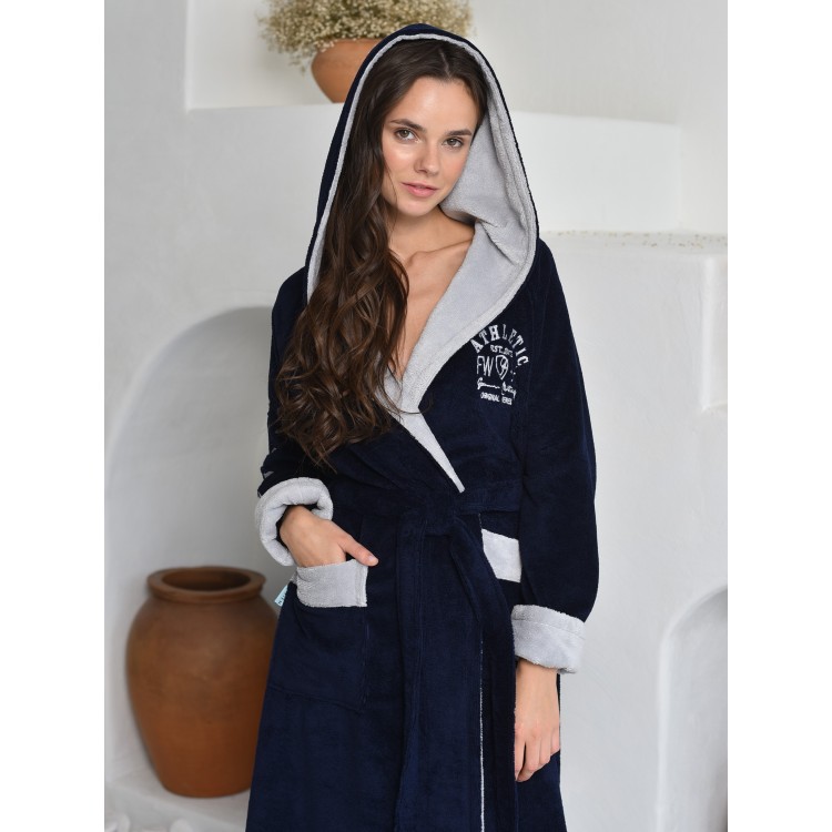 Халат женский спортивный ATHLETIC LADY navy, Five Wien