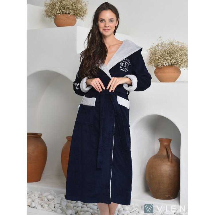Халат женский спортивный ATHLETIC LADY navy, Five Wien