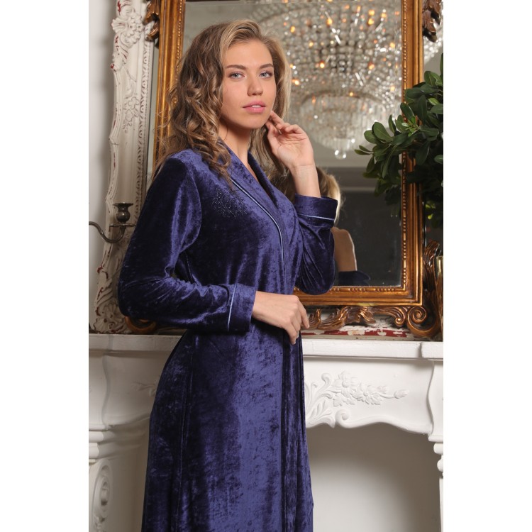 Женский велюровый халат Antoinette-blue, Five Wien