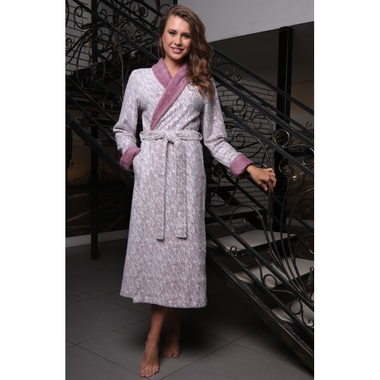 Длинный женский халат AURELIA-dry rose, Five Wien