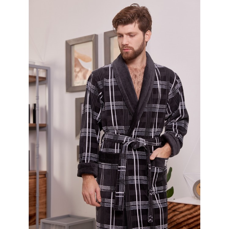 Халат мужской махровый LUX COTTON antracite, Five Wien
