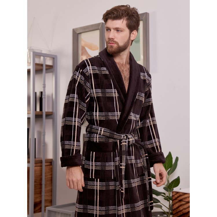 Халат мужской махровый LUX COTTON chokolate, Five Wien